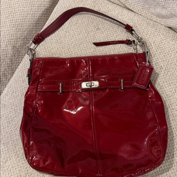 Coach Red Patent Leather Shoulder Bag - Picture 1 of 7